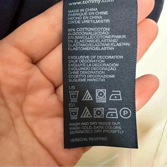 Tommy Hilfiger T-Shirt Square Neck Blue Size Extra Large - Picture 8 of 16